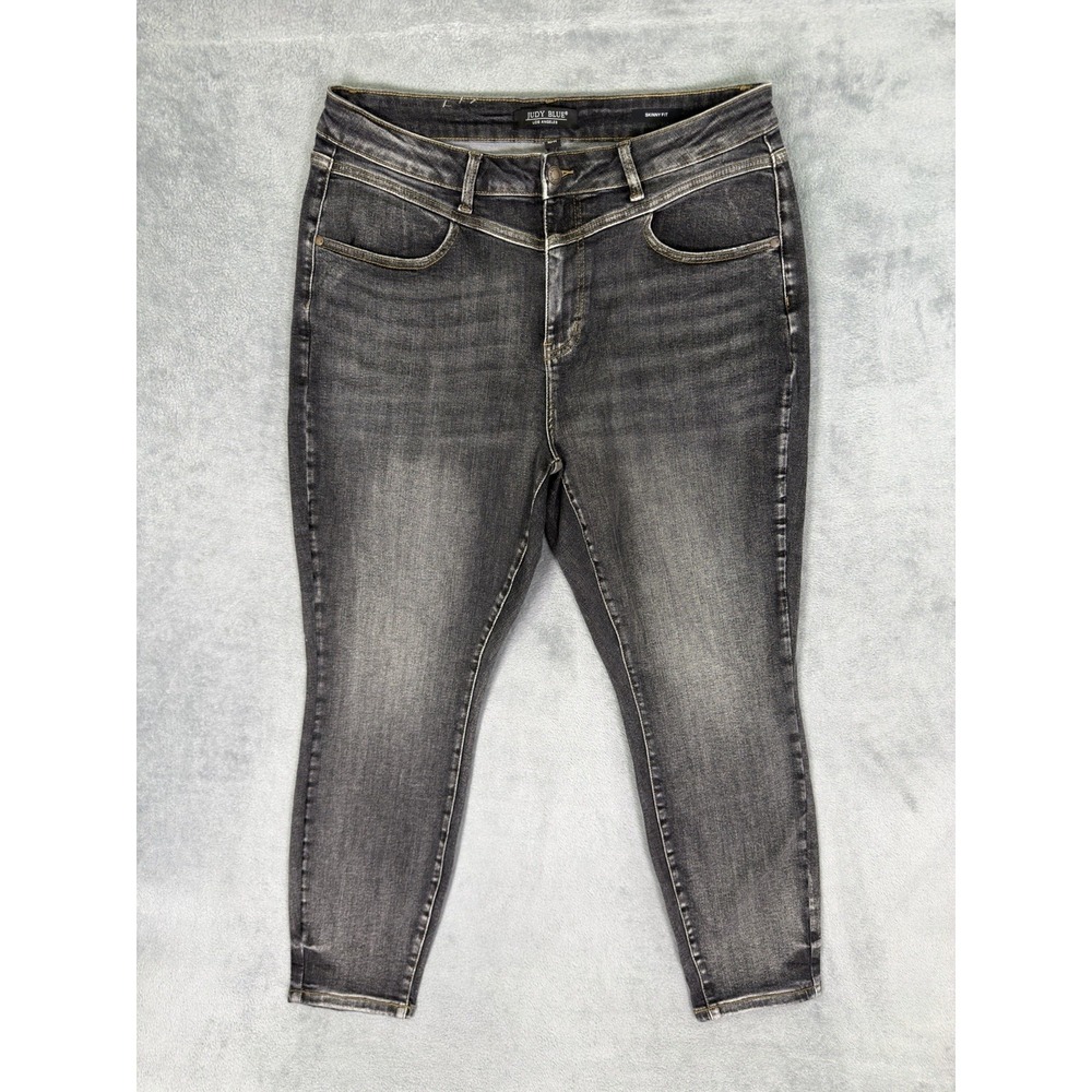 New Judy Blue‎ Jeans Womens 18W Plus Black Yoke High Rise Skinny Tummy Control